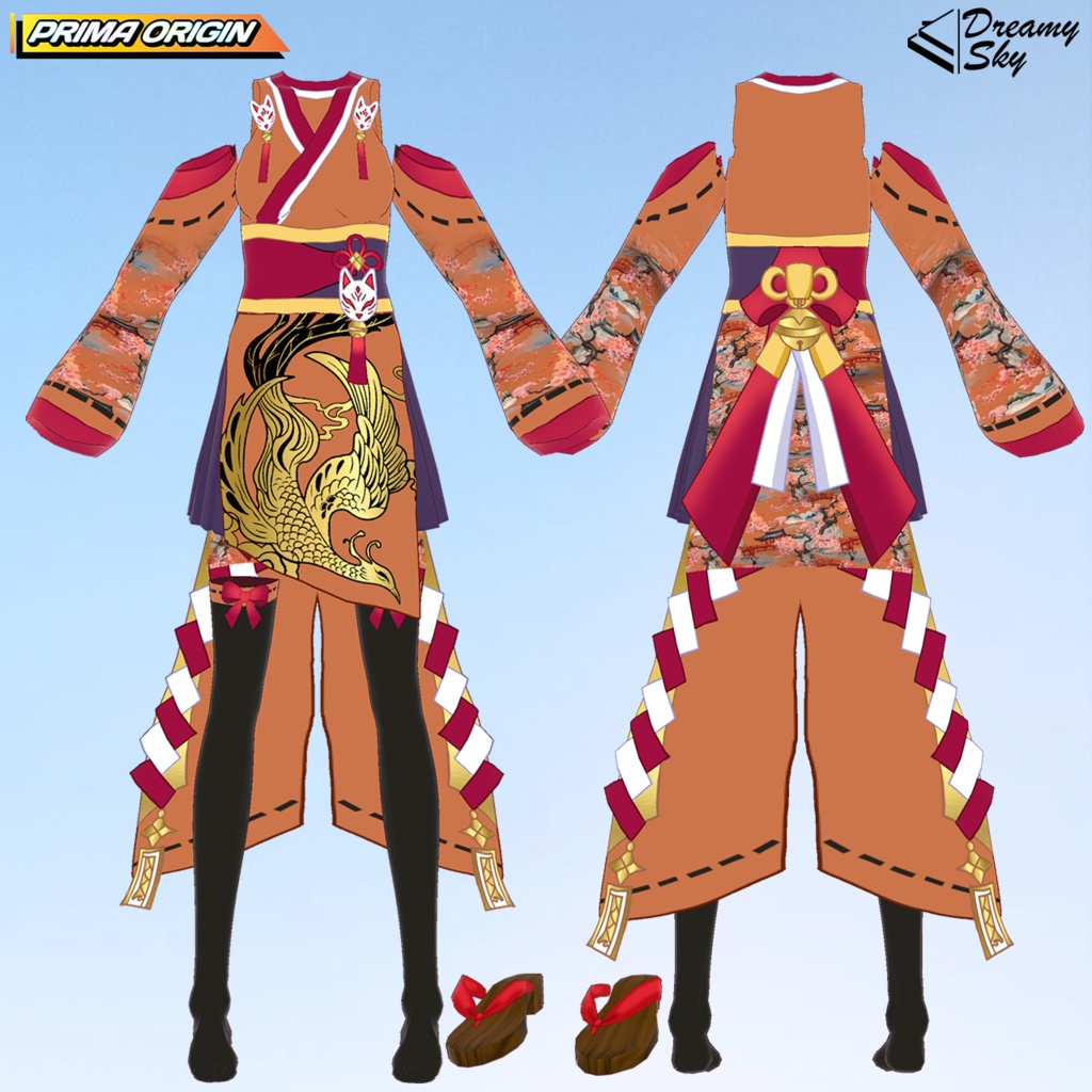 ⛩️ 【VRoid正式版】Kitsune Shrine Maiden Series / キツネ巫女シリーズ フルセット【3種セット / 3色展開】 ⛩️