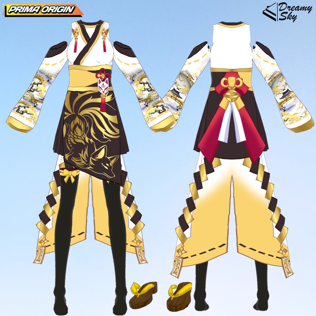 ⛩️ 【VRoid正式版】Kitsune Shrine Maiden Series / キツネ巫女シリーズ フルセット【3種セット / 3色展開】 ⛩️