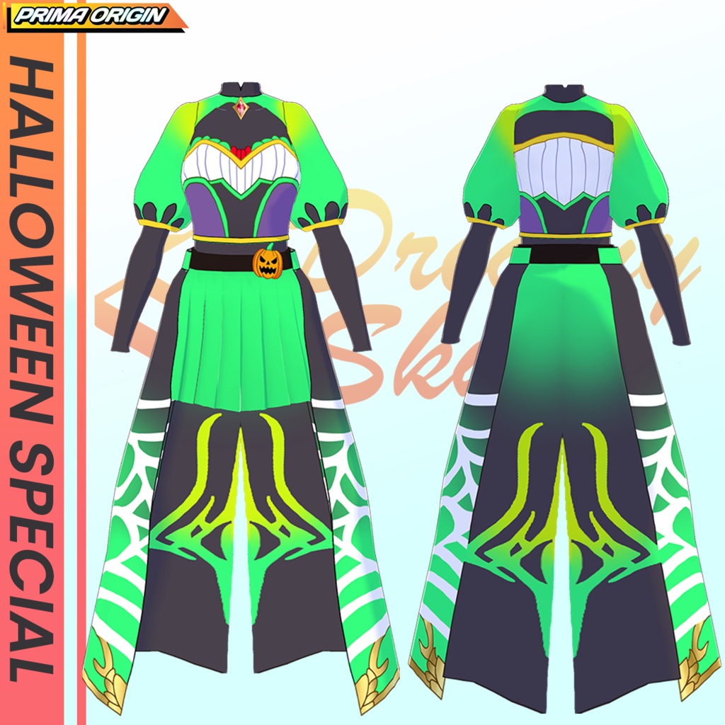 🎃👻【無料/FREE】Ghostly Pumpkin Witch / ゴーストリー・パンプキン・ウィッチ【VRoid正式版 /全4色・0円無料配布】👻🎃