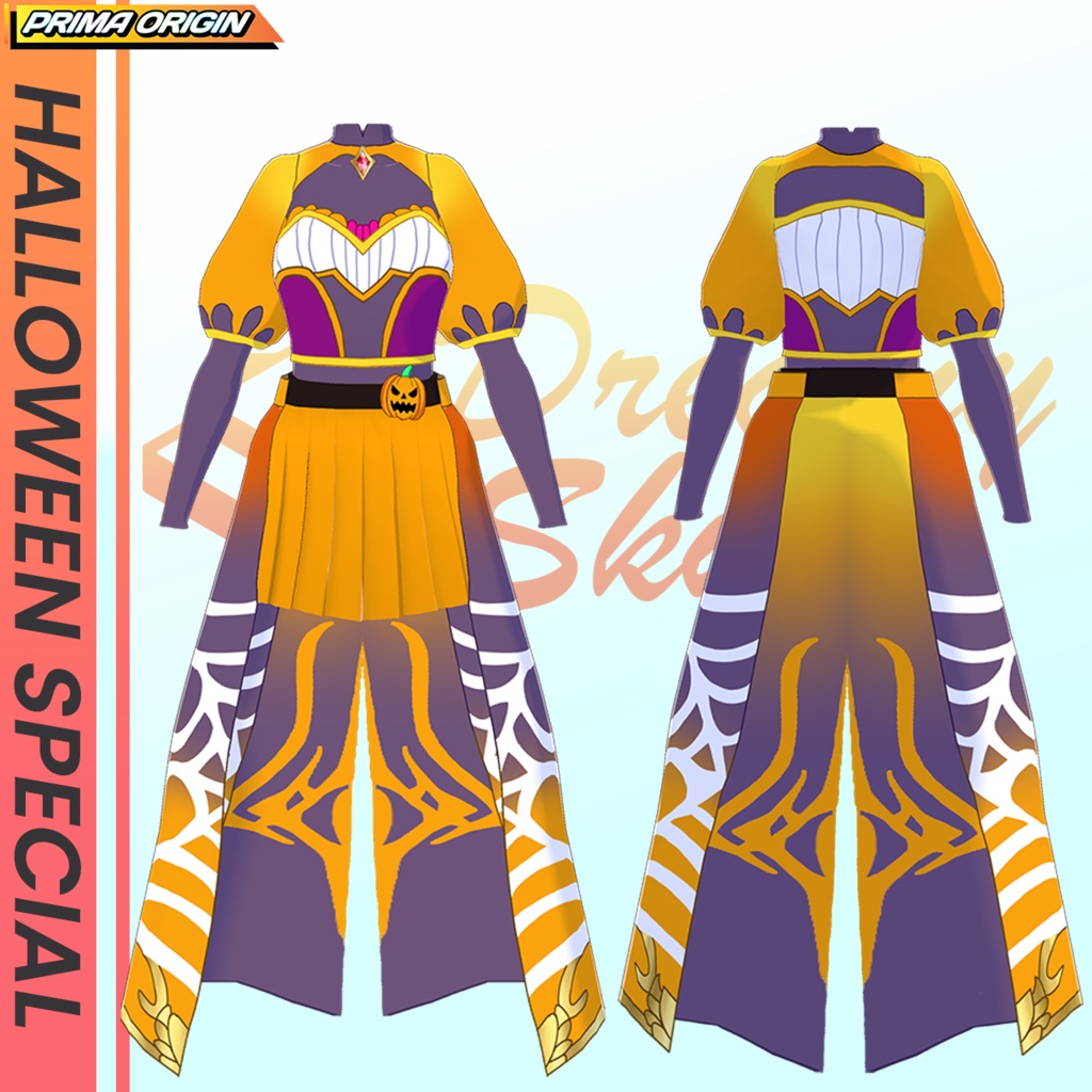 🎃👻【無料/FREE】Ghostly Pumpkin Witch / ゴーストリー・パンプキン・ウィッチ【VRoid正式版 /全4色・0円無料配布】👻🎃