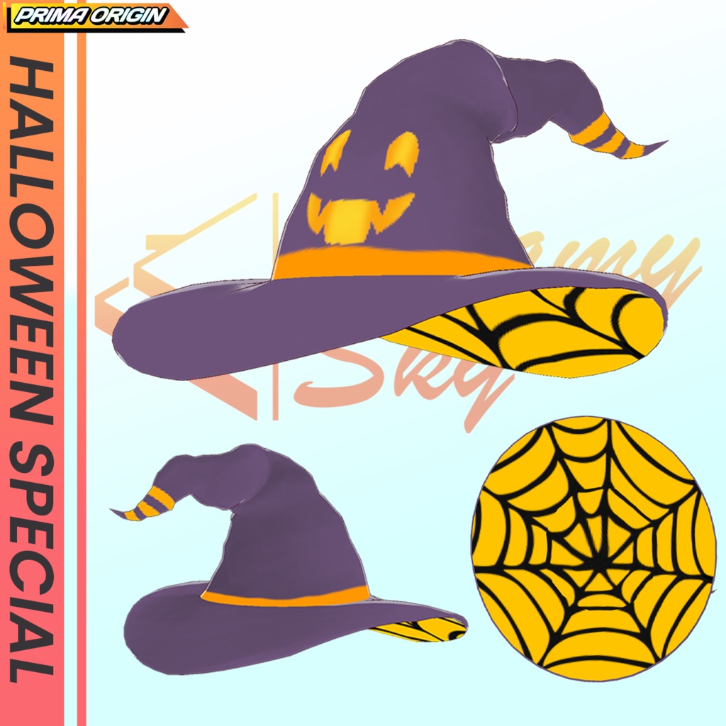 🎃👻【無料/FREE】Ghostly Pumpkin Witch / ゴーストリー・パンプキン・ウィッチ【VRoid正式版 /全4色・0円無料配布】👻🎃