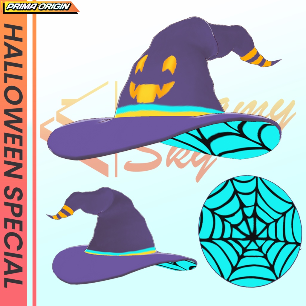 🎃👻【無料/FREE】Ghostly Pumpkin Witch / ゴーストリー・パンプキン・ウィッチ【VRoid正式版 /全4色・0円無料配布】👻🎃