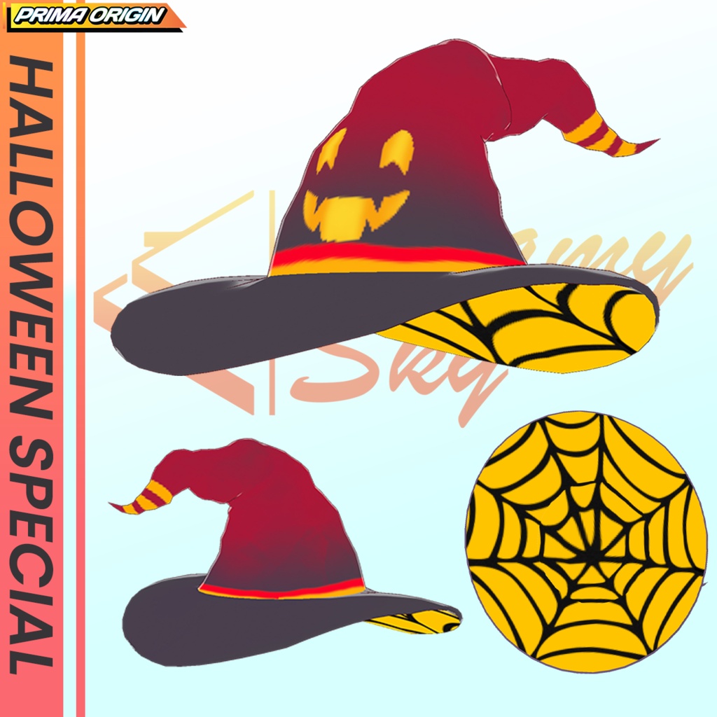 🎃👻【無料/FREE】Ghostly Pumpkin Witch / ゴーストリー・パンプキン・ウィッチ【VRoid正式版 /全4色・0円無料配布】👻🎃