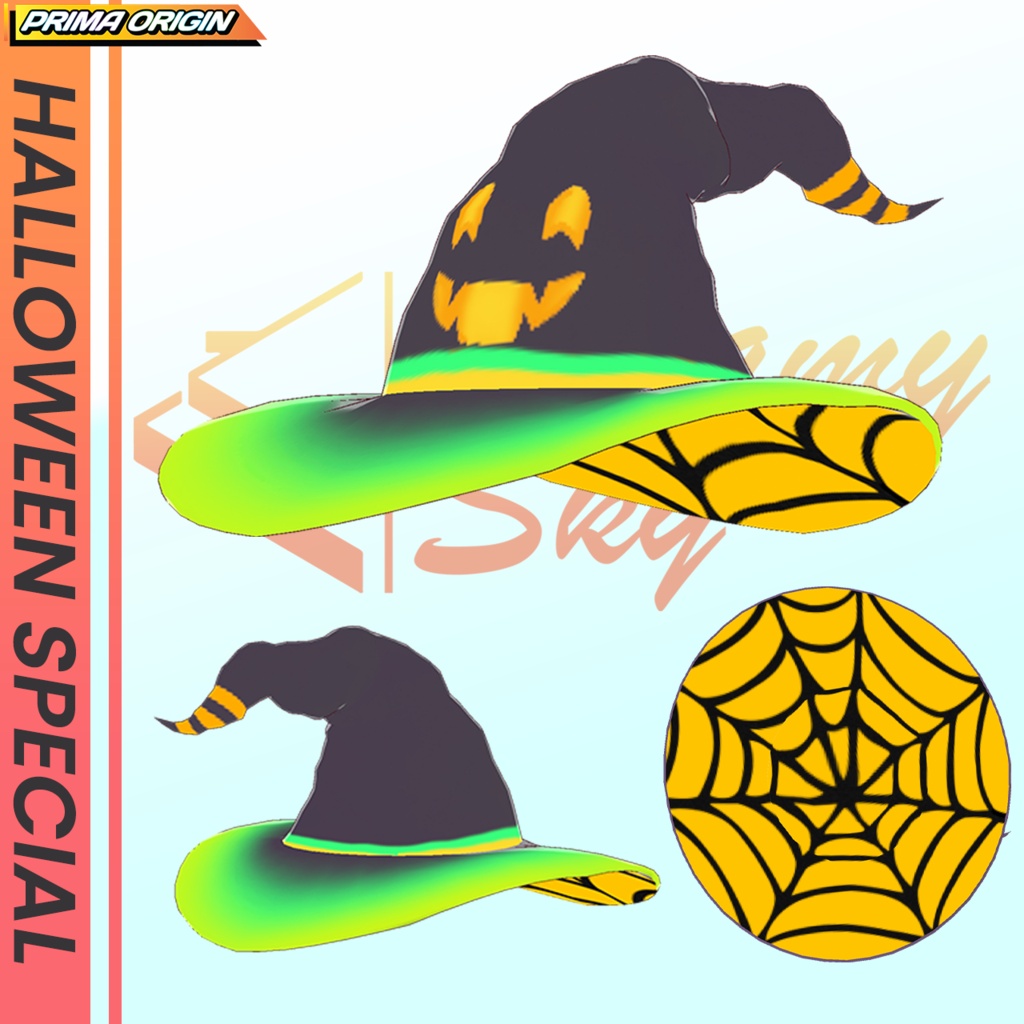 🎃👻【無料/FREE】Ghostly Pumpkin Witch / ゴーストリー・パンプキン・ウィッチ【VRoid正式版 /全4色・0円無料配布】👻🎃