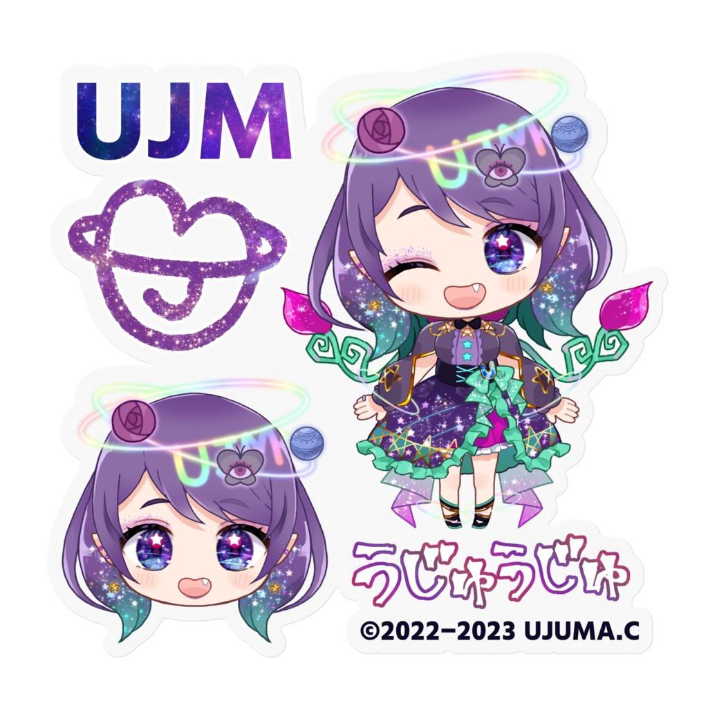 ウジュマ(カヮィィの姿)お面ver.【ステッカー】100mm×100mm