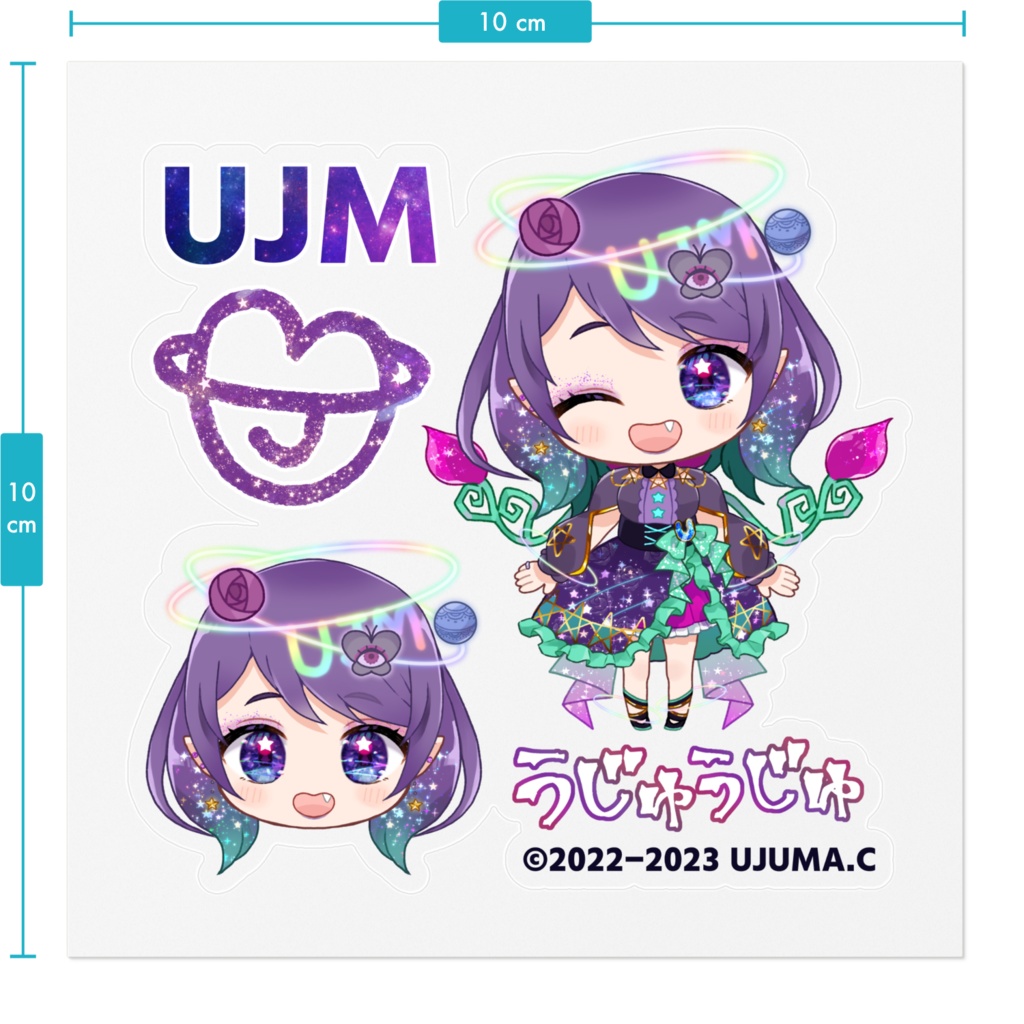 ウジュマ(カヮィィの姿)お面ver.【ステッカー】100mm×100mm