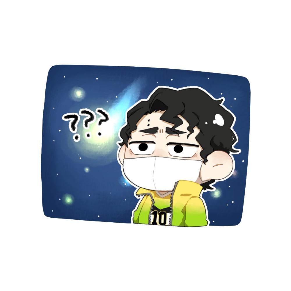 【ステッカー】宇宙猫　佐久早聖臣