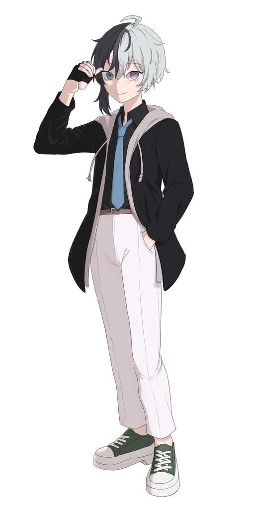 【立ち絵素材】男装した陽気な女性【一部無料】