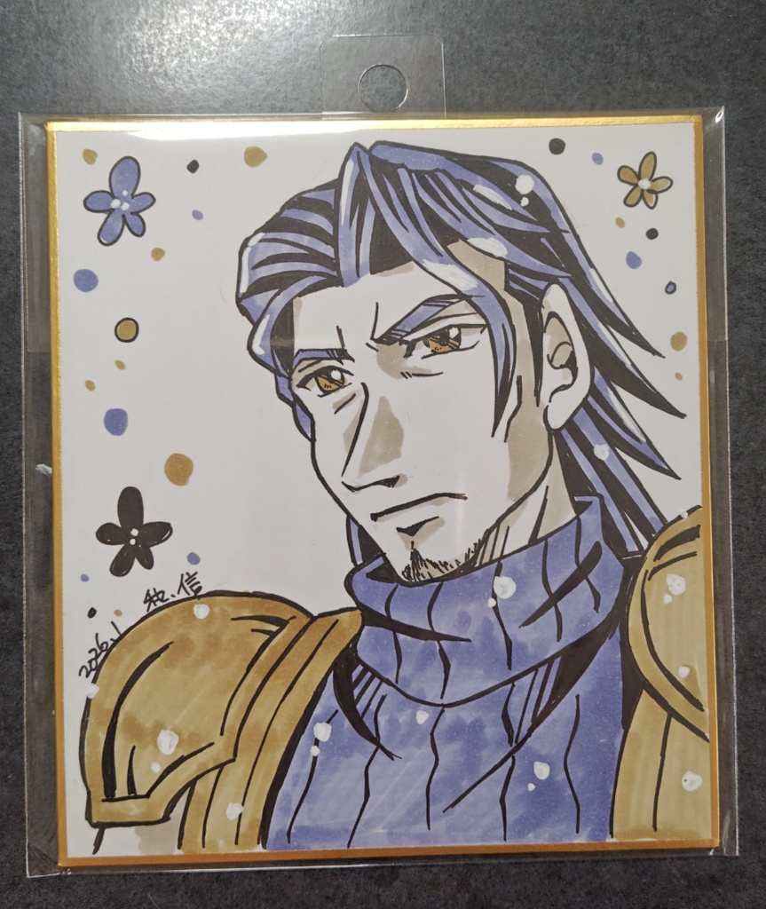 ミニ色紙イラスト(FF7·アンジール)