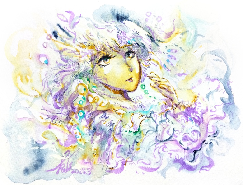 『纏い』水彩原画