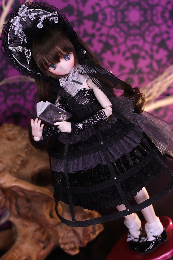 リボンブラックエナメルシューズ（MDDサイズ）