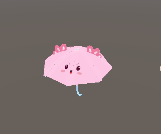 【3D-Unity\VRChat】Modular Avatar ウーパールーパー 傘 Cute Axolotl Umbrella