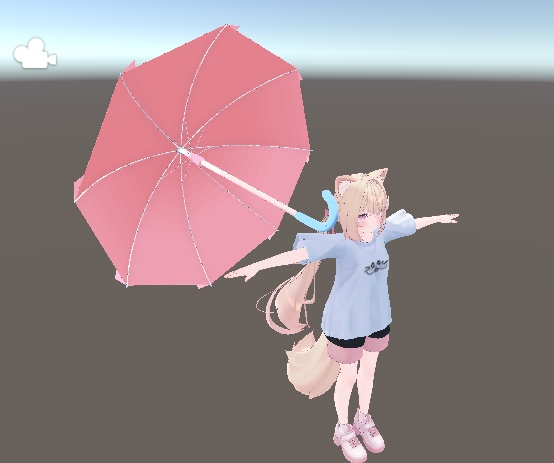 【3D-Unity\VRChat】Modular Avatar ウーパールーパー 傘 Cute Axolotl Umbrella