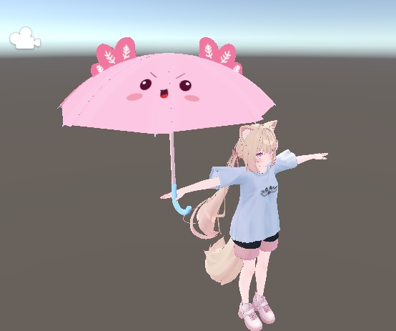 【3D-Unity\VRChat】Modular Avatar ウーパールーパー 傘 Cute Axolotl Umbrella