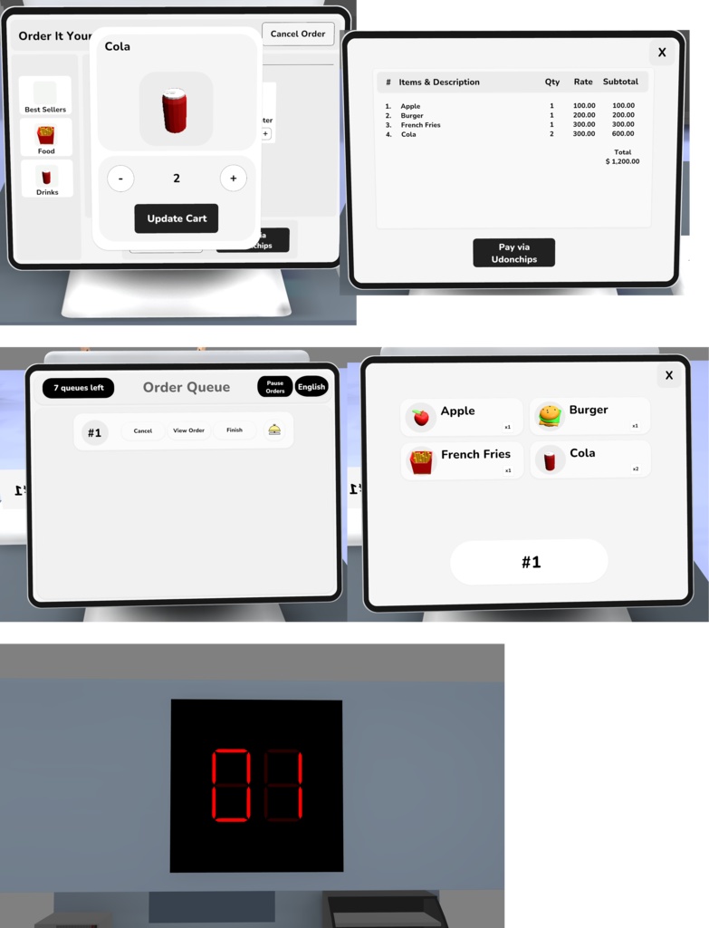 【VRChat】Self Order Kiosk Machine【UdonChips】
