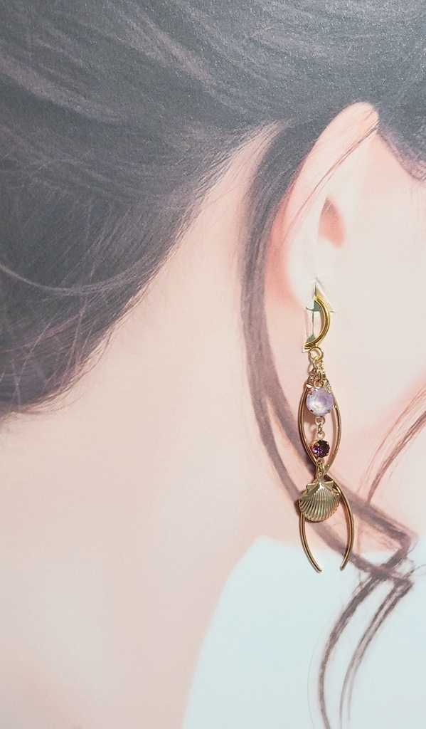 ツイステ*蛸の人魚 イメージフープイヤリング