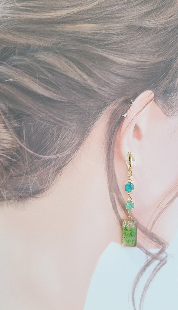 鬼滅の刃*花札風🎴炭次郎イメージフープイヤリング