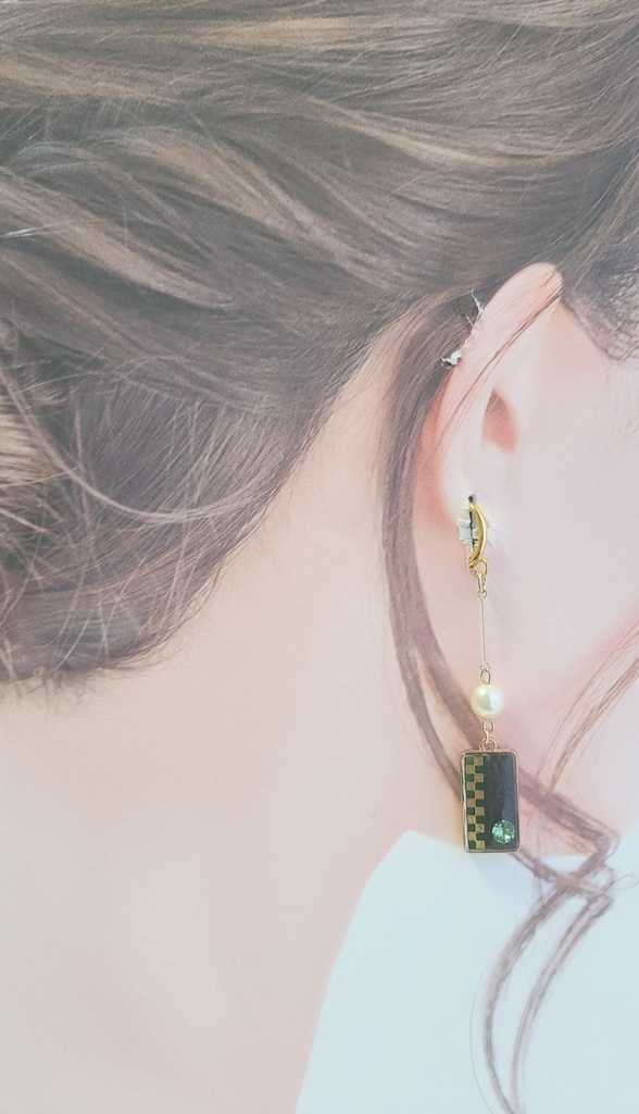 鬼滅の刃*花札風🎴炭次郎イメージフープイヤリング