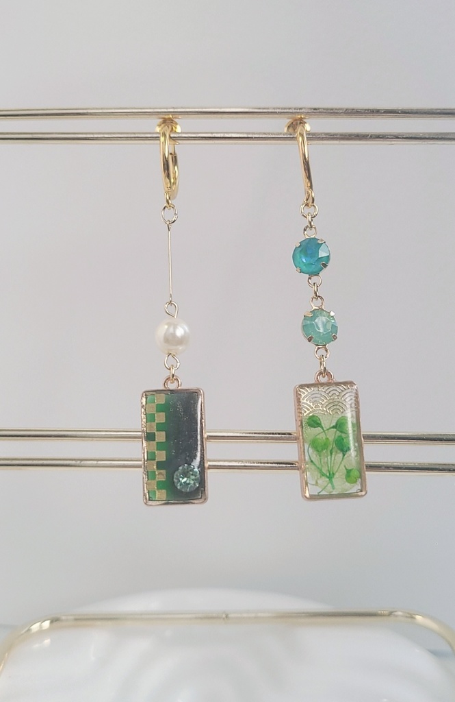 鬼滅の刃*花札風🎴炭次郎イメージフープイヤリング