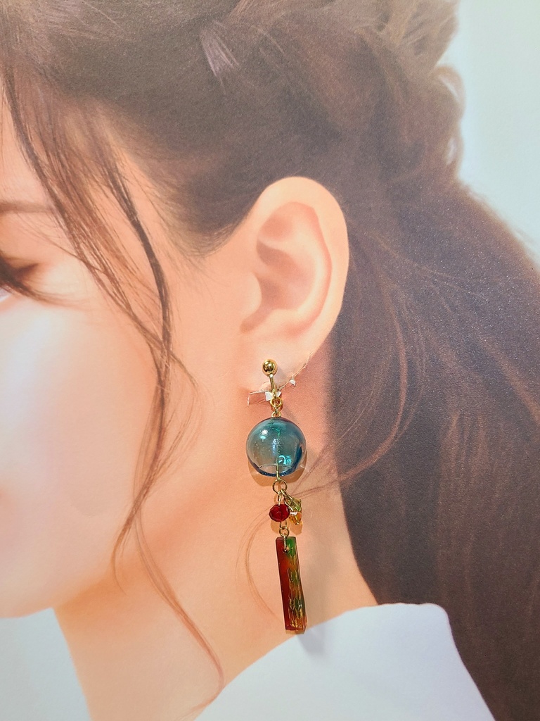 鬼滅の刃*冨岡義勇イメージ 風鈴イヤリング