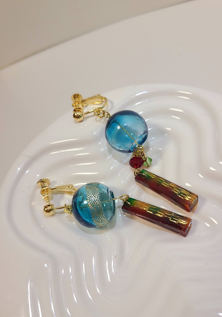 鬼滅の刃*冨岡義勇イメージ 風鈴イヤリング