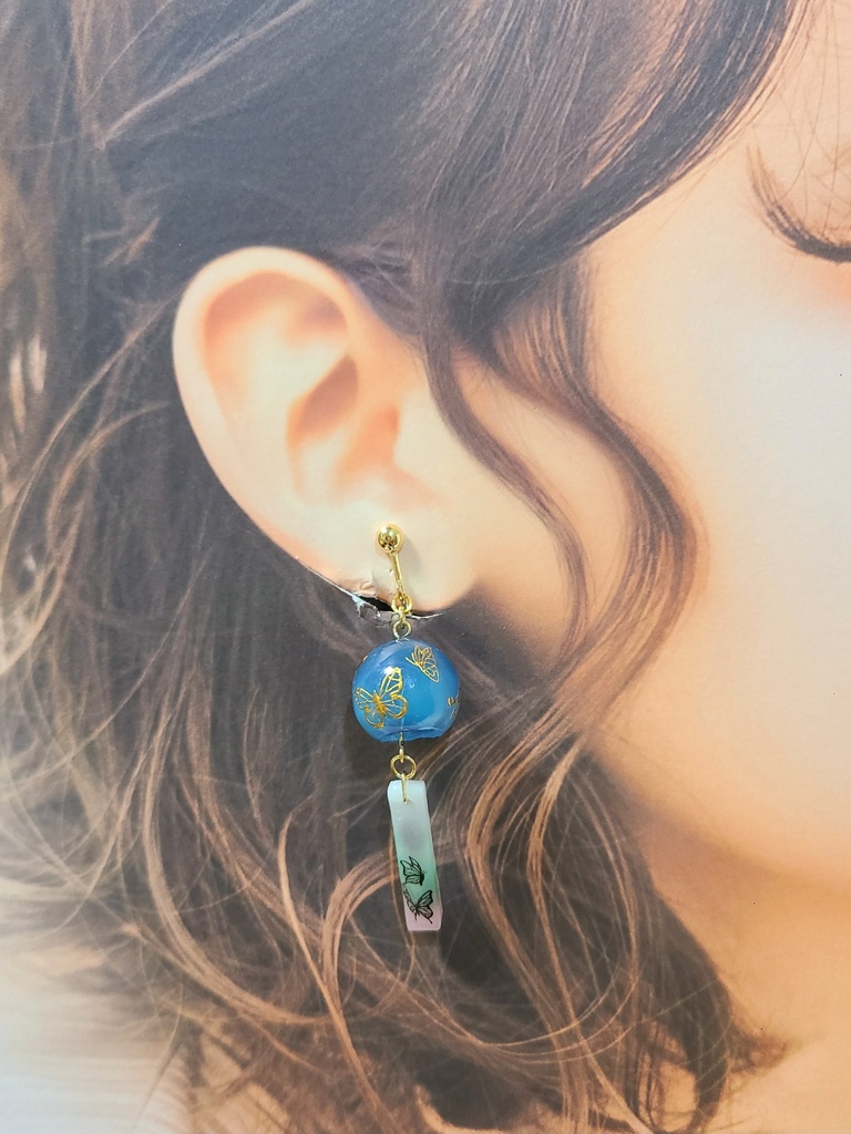 鬼滅の刃*胡蝶しのぶイメージ 風鈴イヤリング