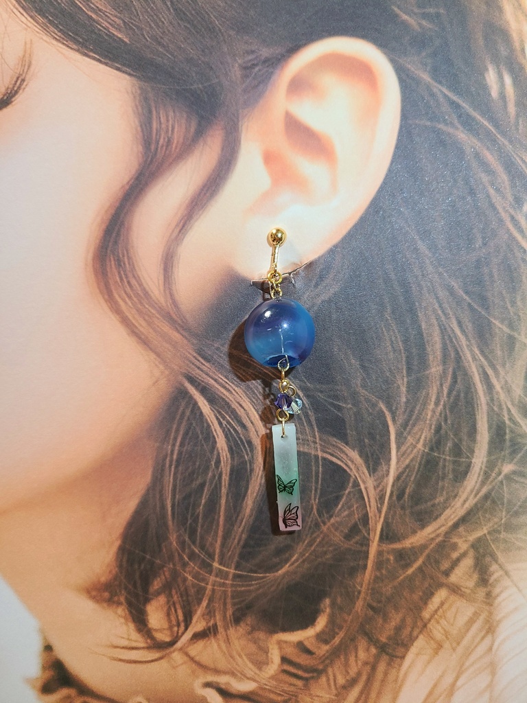 鬼滅の刃*胡蝶しのぶイメージ 風鈴イヤリング