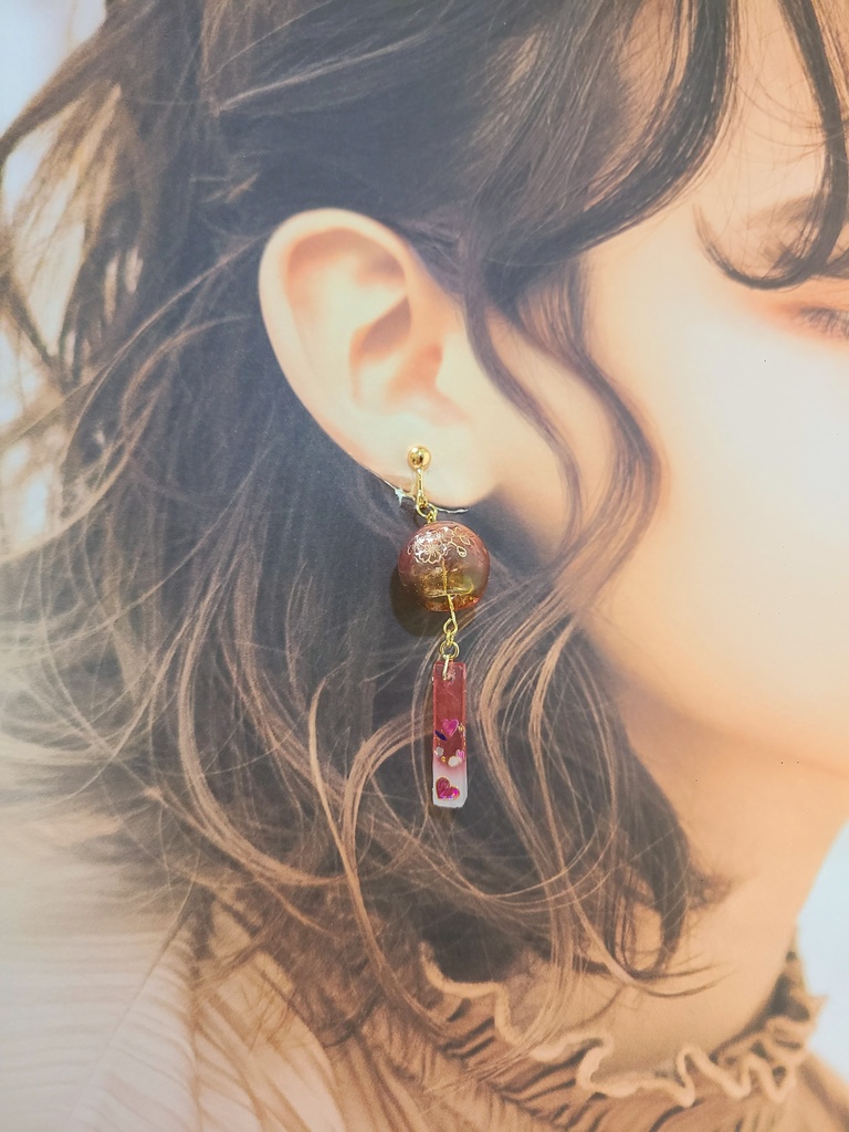 鬼滅の刃*甘露寺蜜璃イメージ 風鈴イヤリング