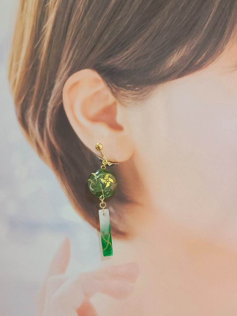 鬼滅の刃*不死川実弥イメージ 風鈴イヤリング