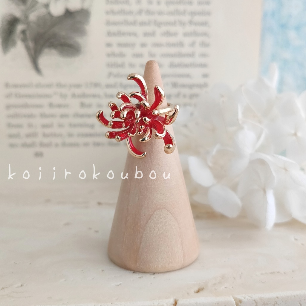 赤い彼岸花のイヤーカフ Ⅰ