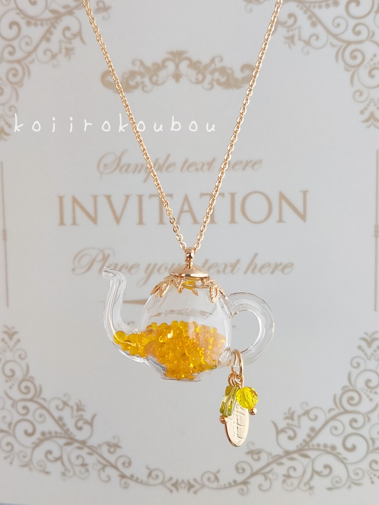 ミモザのティーポット ペンダント
