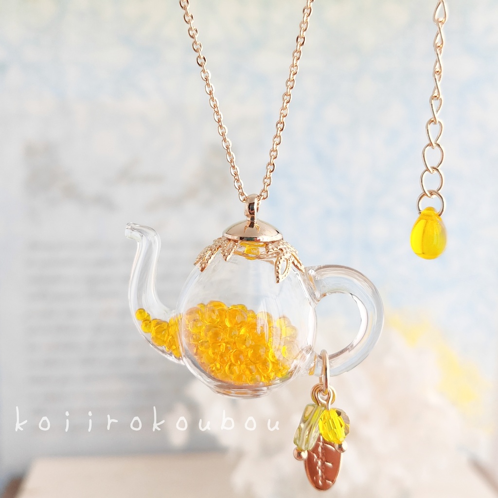 ミモザのティーポット ペンダント