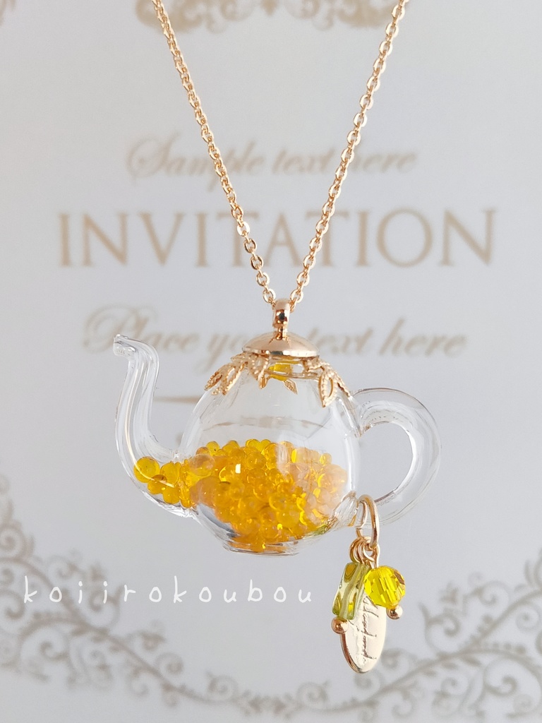 ミモザのティーポット ペンダント