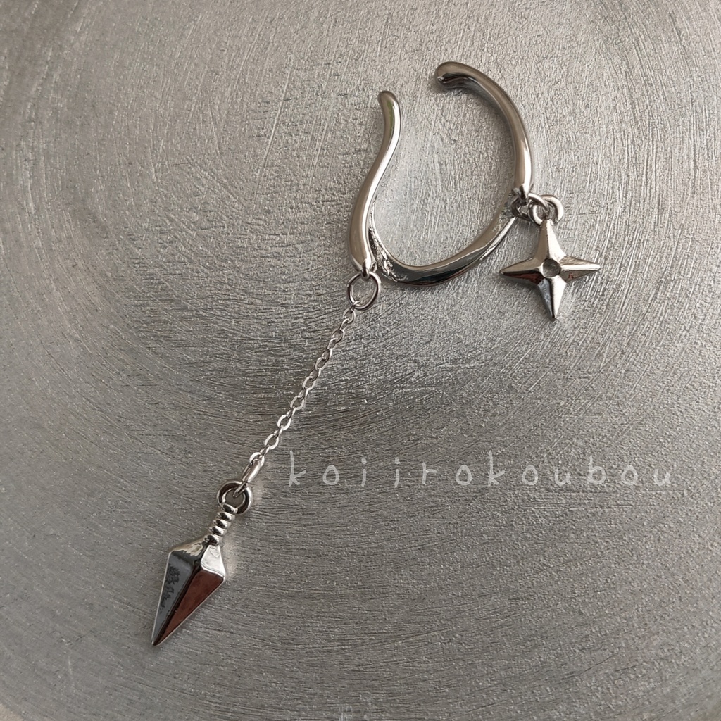 手裏剣と苦無のイヤーカフ