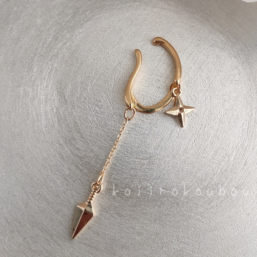 手裏剣と苦無のイヤーカフ