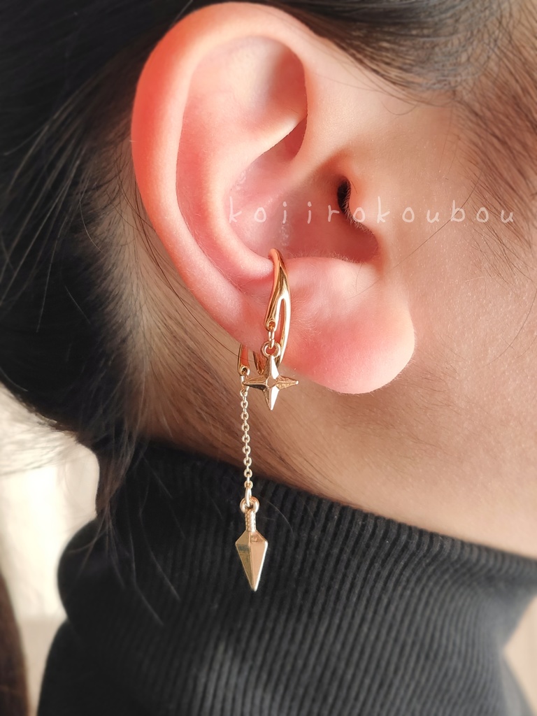 手裏剣と苦無のイヤーカフ