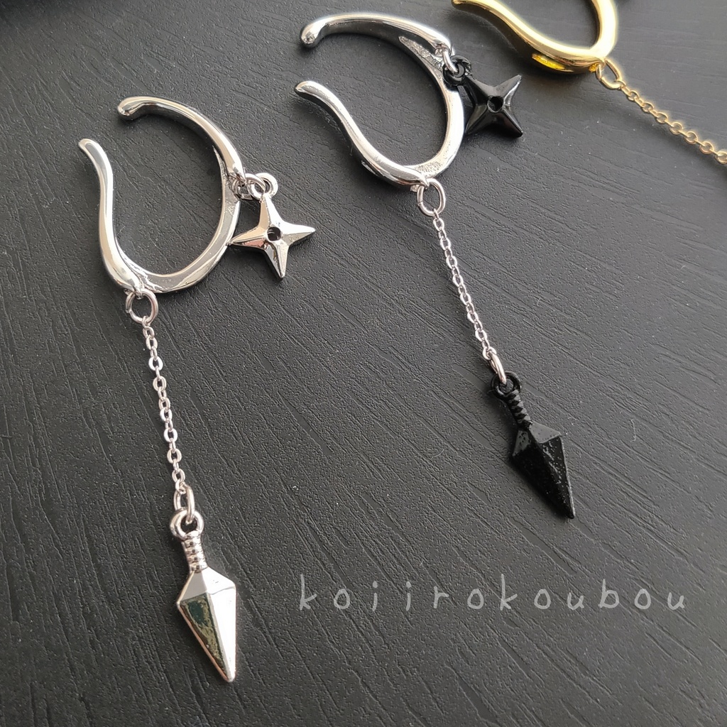 手裏剣と苦無のイヤーカフ