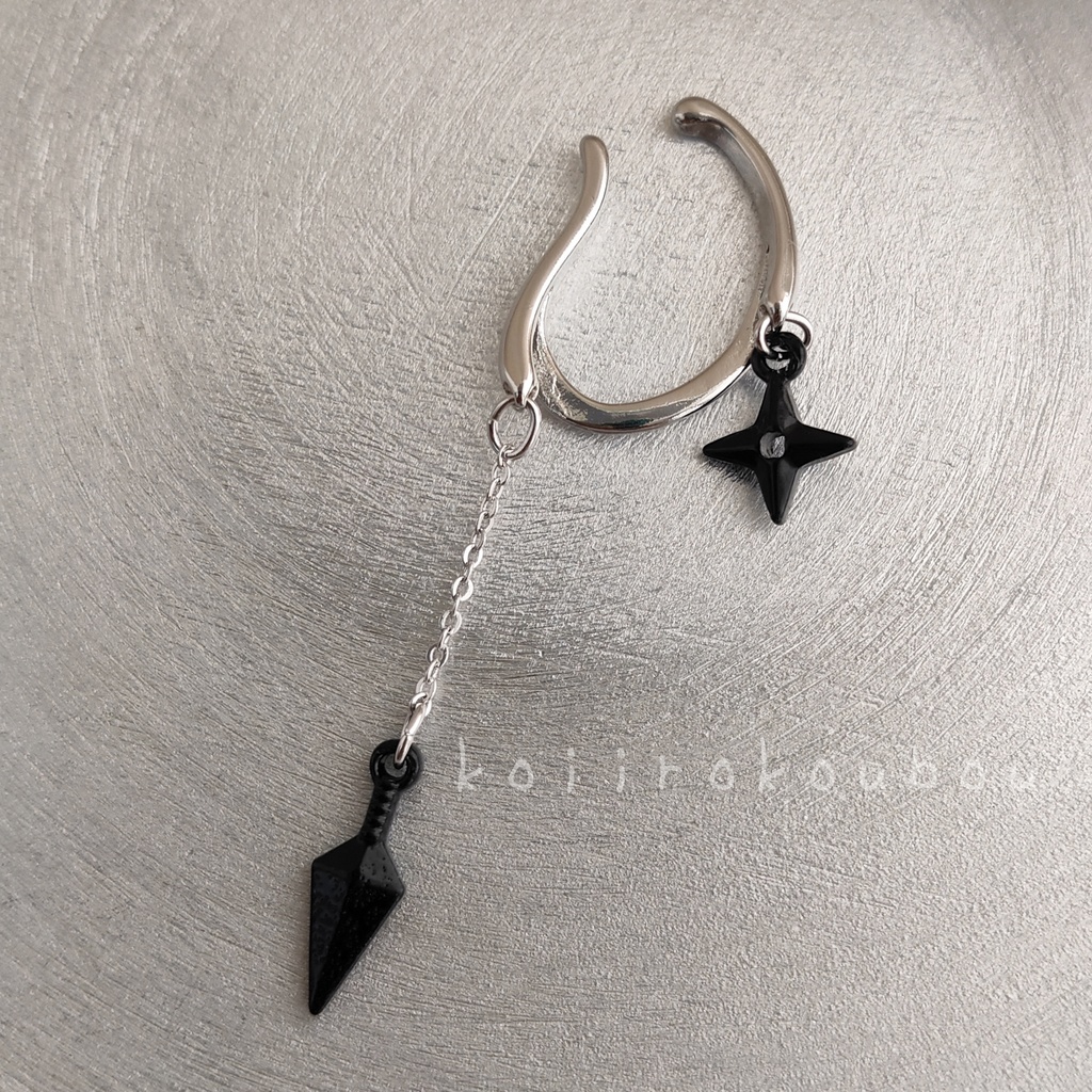 手裏剣と苦無のイヤーカフ