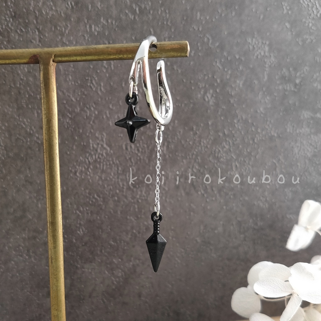 手裏剣と苦無のイヤーカフ