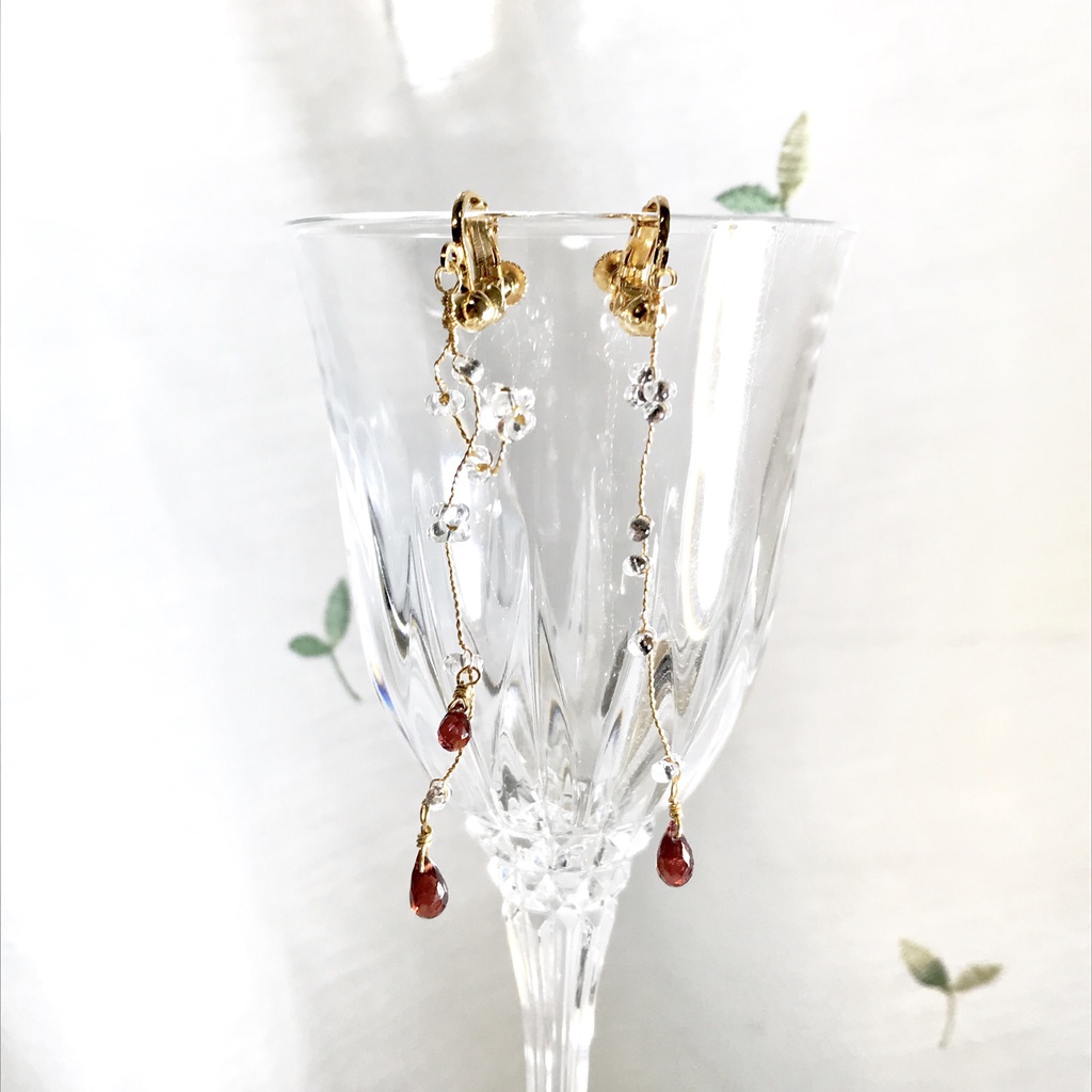 音駒カラー 小枝の天然石ピアスorイヤリング