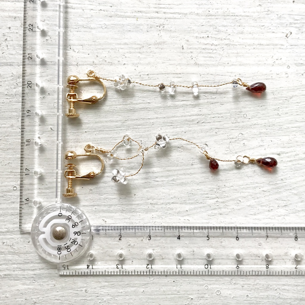 音駒カラー 小枝の天然石ピアスorイヤリング