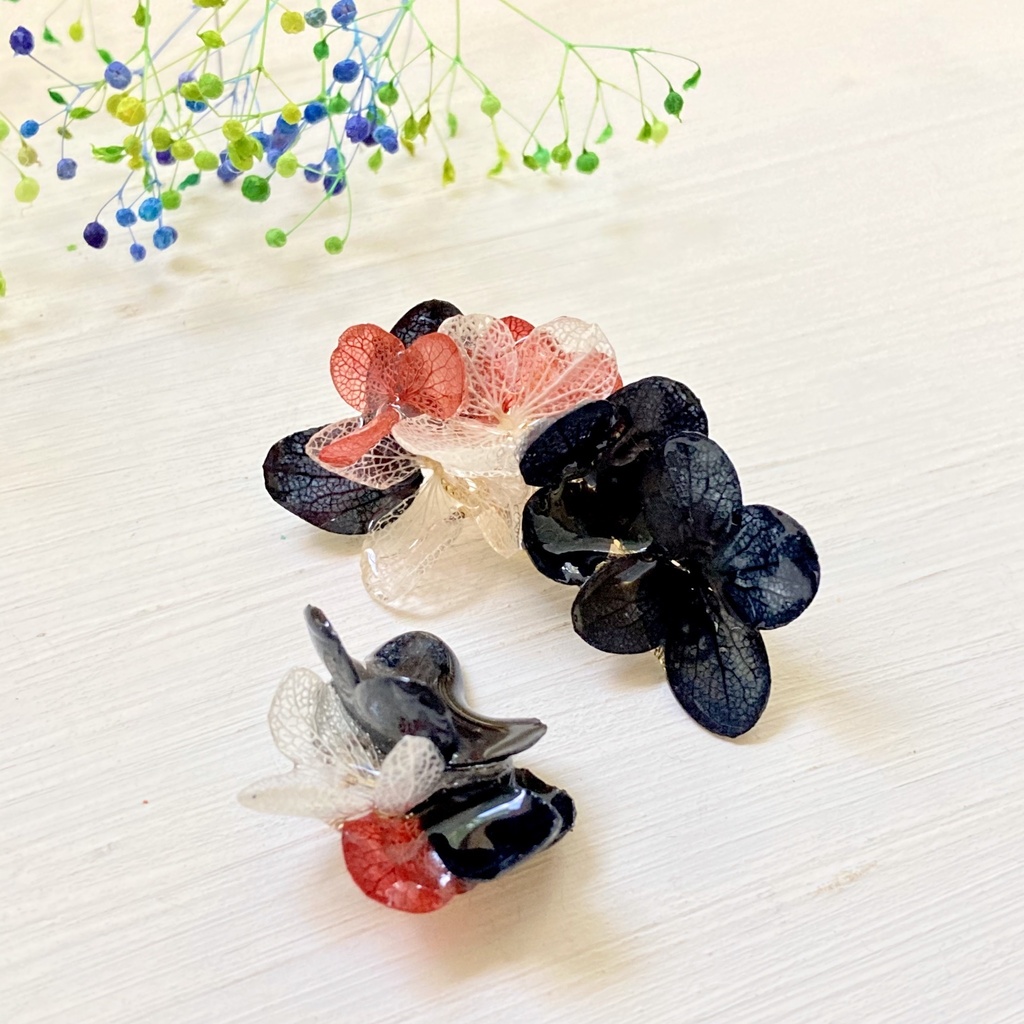 稲荷崎イメージカラー 紫陽花 イヤーアクセサリー