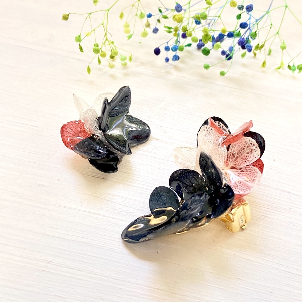 稲荷崎イメージカラー 紫陽花 イヤーアクセサリー