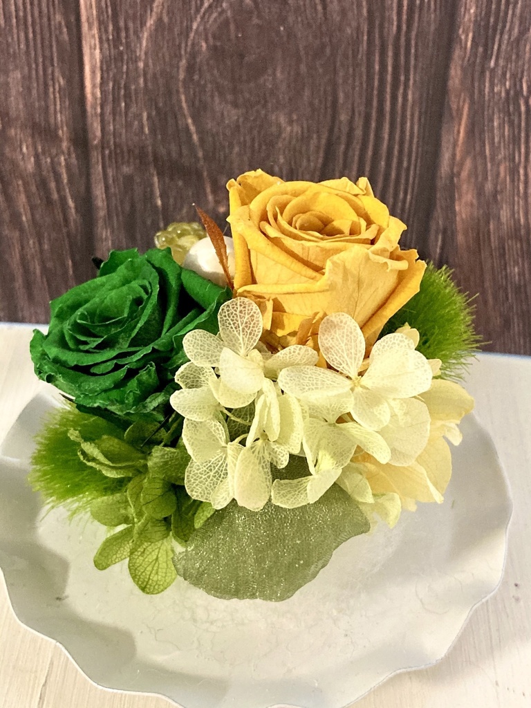 戸美学園イメージカラー プリザーブドフラワーアレンジ