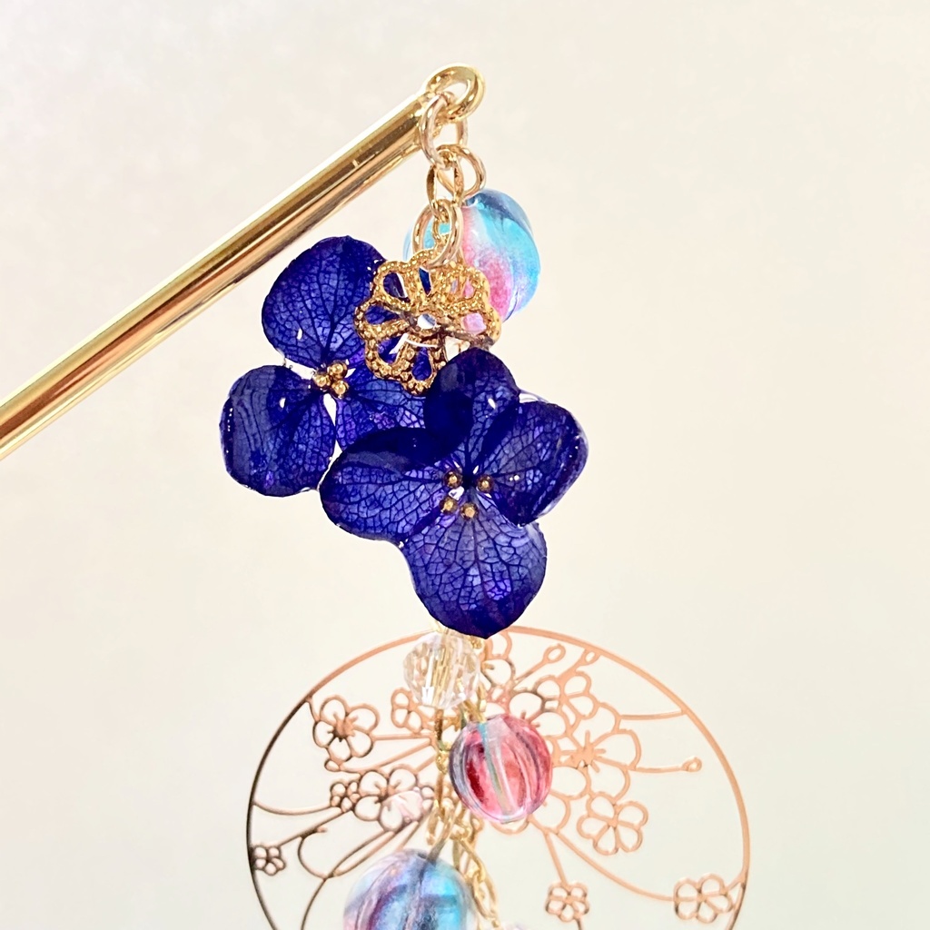 ゆらゆら♪ アジサイのかんざし ―花夜―