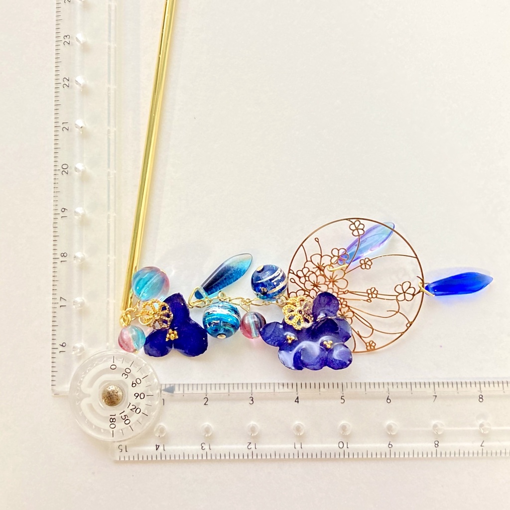 ゆらゆら♪ アジサイのかんざし ―華夜―