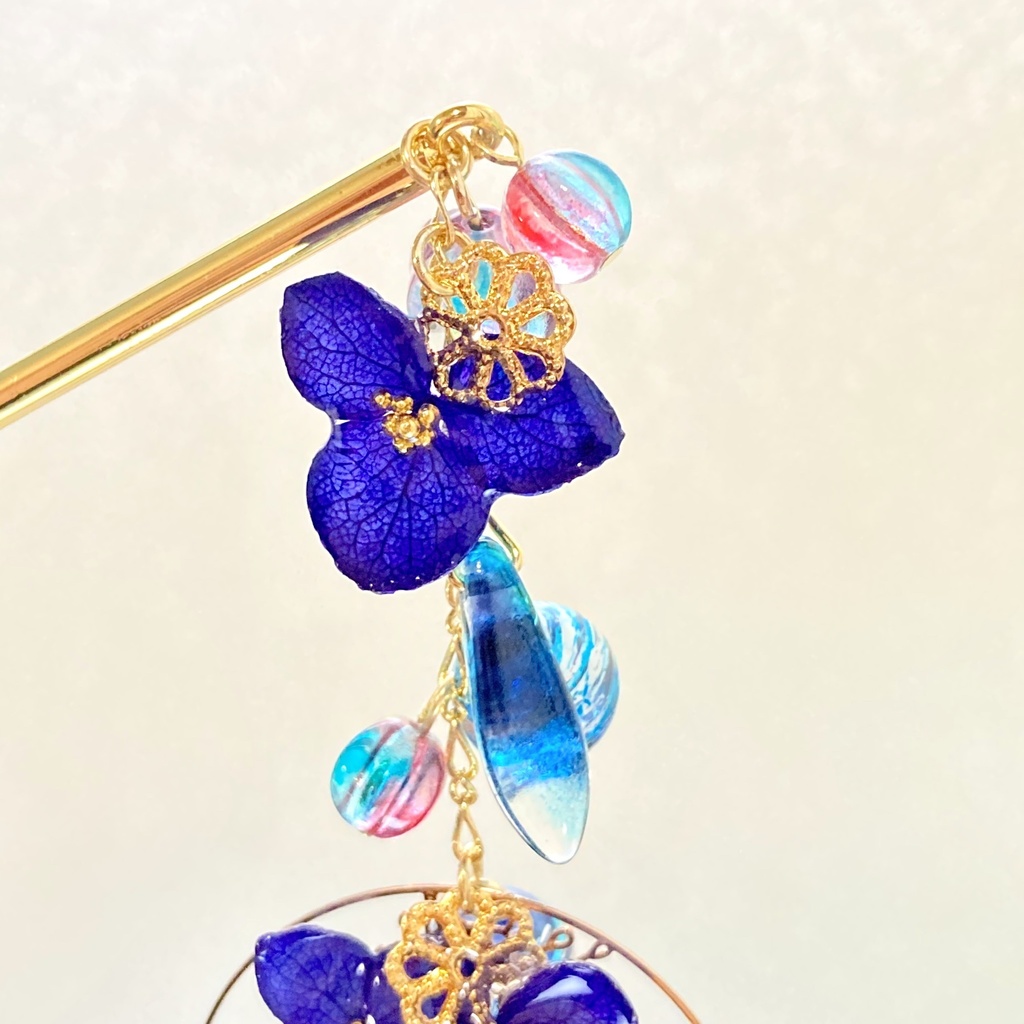 ゆらゆら♪ アジサイのかんざし ―華夜―