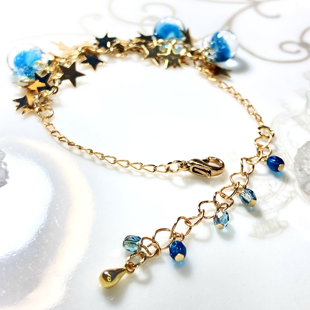 〜星降る夜〜 ティアドロップのブレスレット