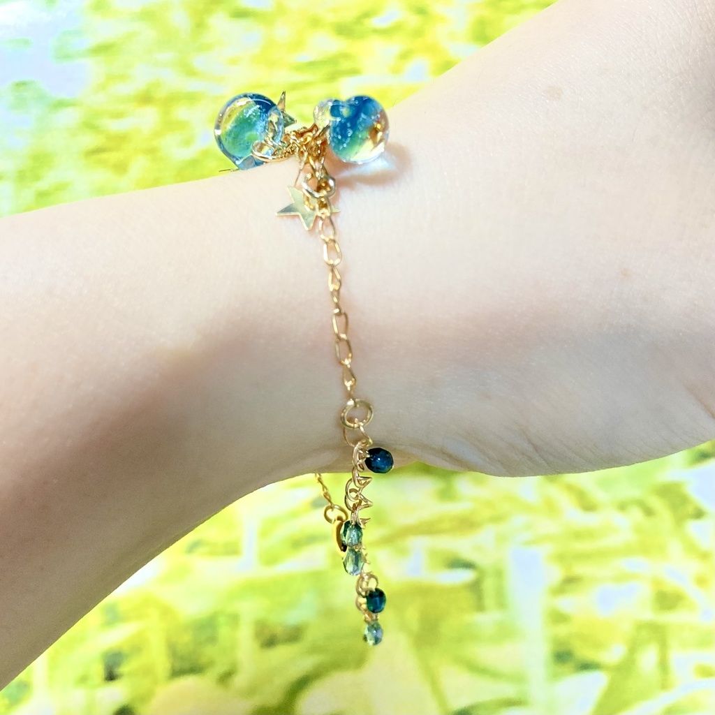 〜星降る夜〜 ティアドロップのブレスレット