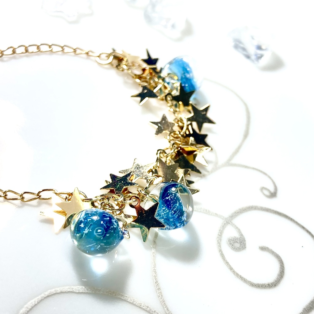 〜星降る夜〜 ティアドロップのブレスレット